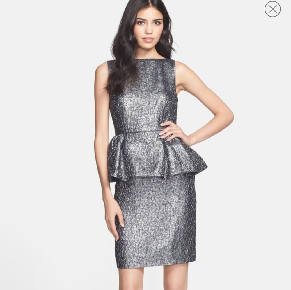 kate spade andi metallic peplum party dress sz 4